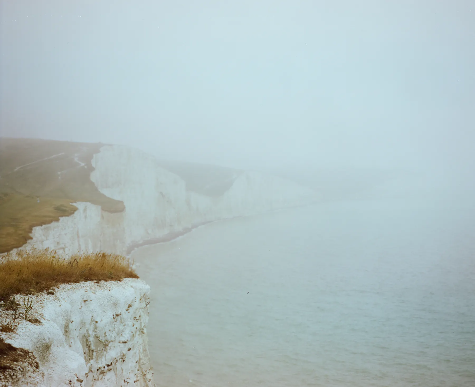 White cliffs in the haze