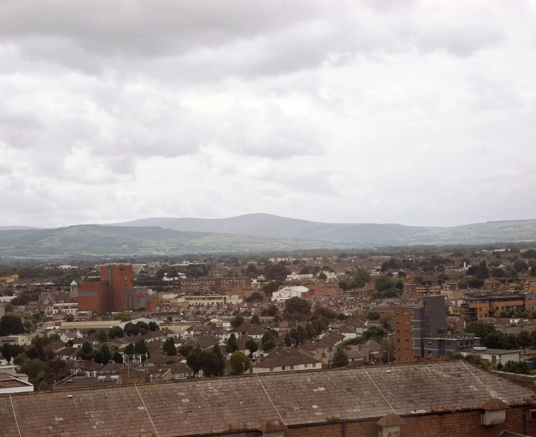 Town and hills