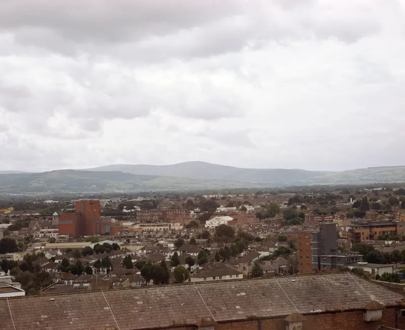 Town and hills