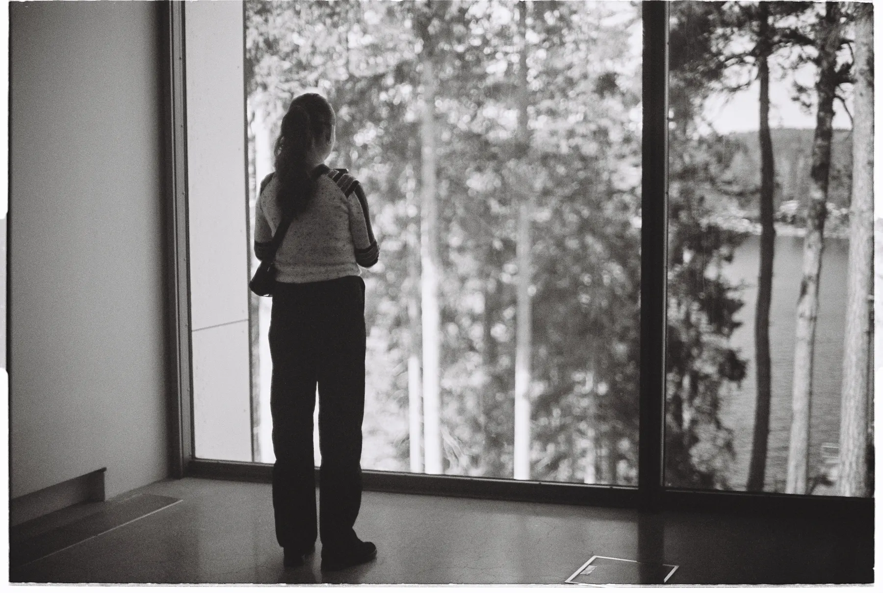 At the window